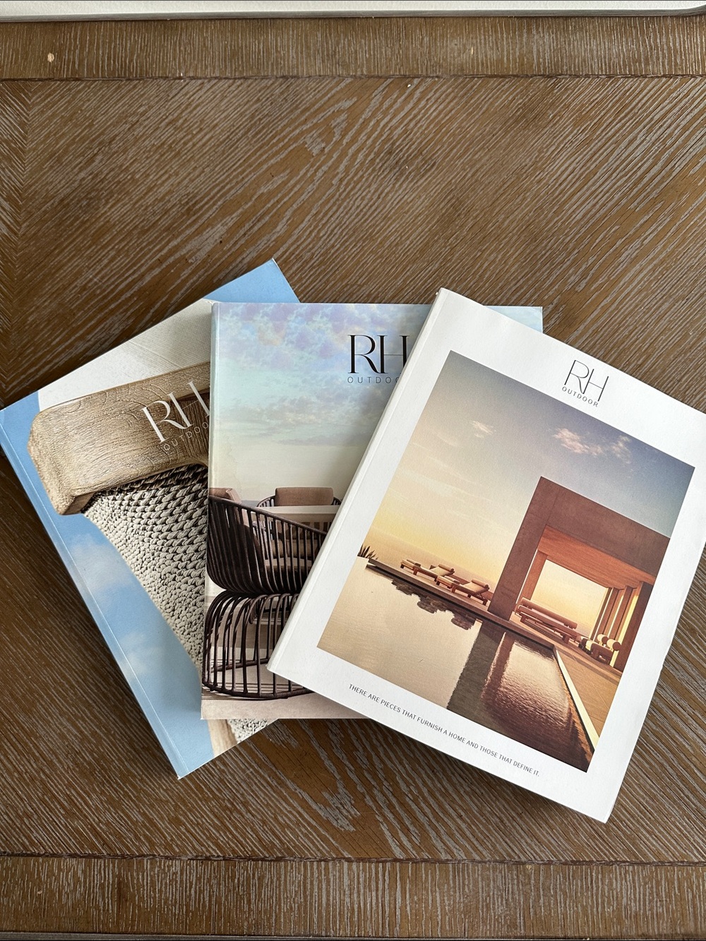 Outdoor Coffee Table Book Set — White and Light Blue Covers